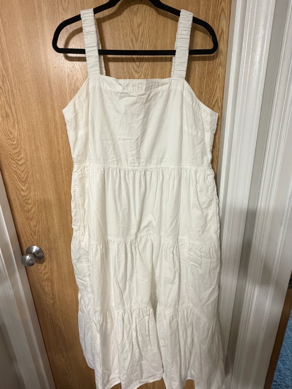 Women’s Cream Midi Tiered Sundress